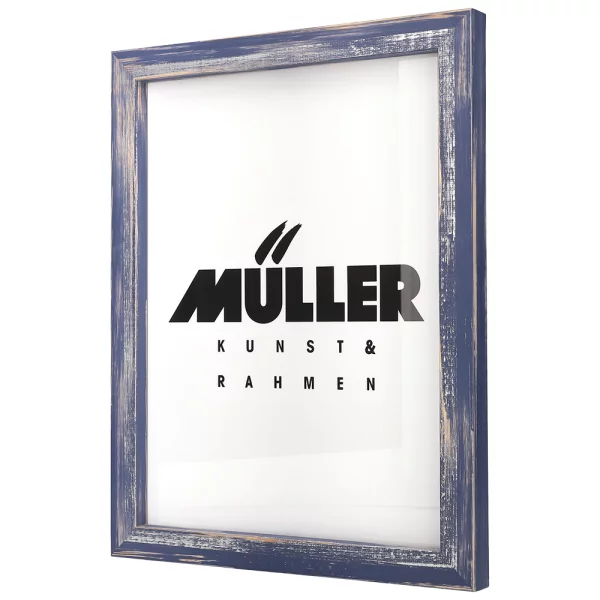 Cadre en bois Rodgau 10,5x14,8 cm (A6) | bleu | verre standard (2 mm)