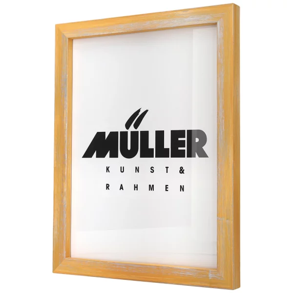 Holz-Bilderrahmen Rodgau nach Mass Gelb | Normalglas (2 mm)