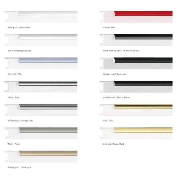 Alu-Bilderrahmen Profil 4 50x60 cm | Silber matt | Normalglas (2 mm)