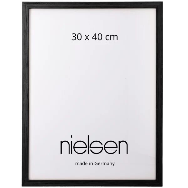 Holz-Bilderrahmen Loft 15 50x70 cm | Rabenschwarz | Normalglas (2 mm)