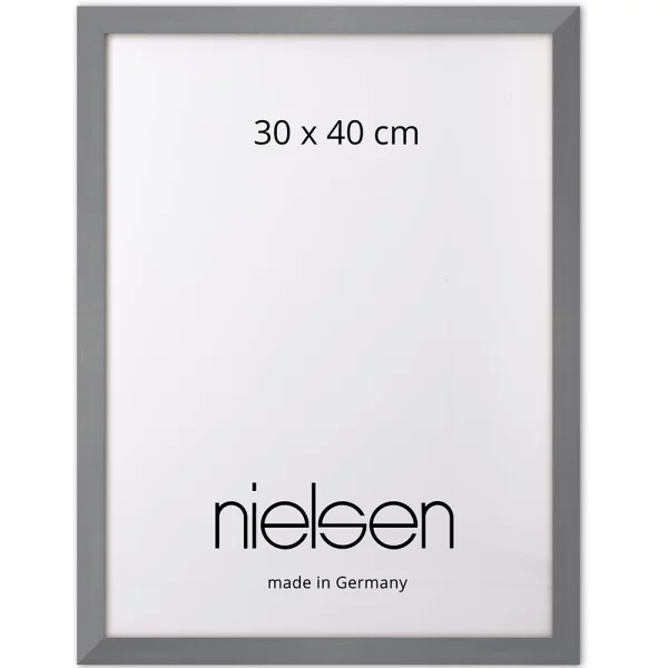 Holz-Bilderrahmen Loft 15 nach Maß Grau | Normalglas (2 mm)