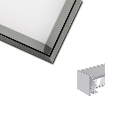 Alu-Bilderrahmen Profil 56 nach Maß Silber | Normalglas (2 mm)