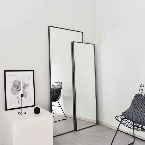 Wandspiegel Alurahmen Alpha - 70x170 cm 70x170 cm | Grau (furnierte Oberfläche) | Spiegel (2 mm)