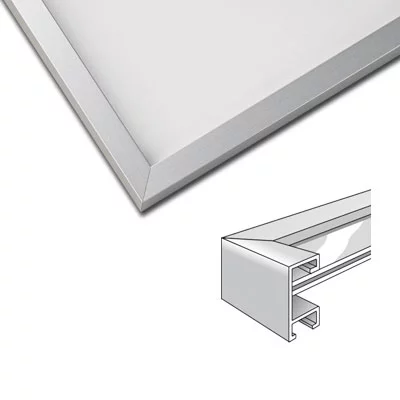 Aluminium lijst op maat, profil 215 zilver | normaal glas (2 mm)