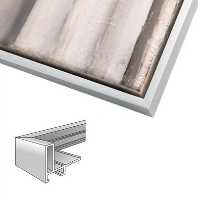 Caisse américaine coupe sur mesure, profil 26 argent mat | cadre vide (sans verre ni panneau arrière)