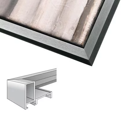 Schattenfugenrahmen Sonderzuschnitt, Profil 28 Silber matt | Leerrahmen (ohne Glas und Rückwand)