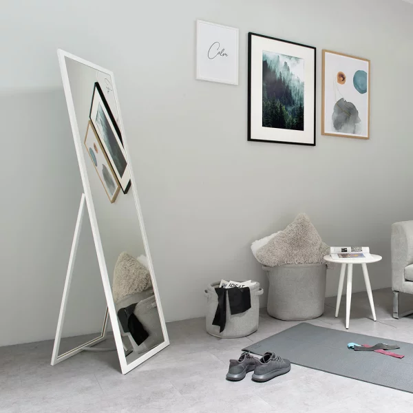 Standspiegel Oslo - 40x160 cm 40x160 cm | Weiß | Spiegel (2 mm)