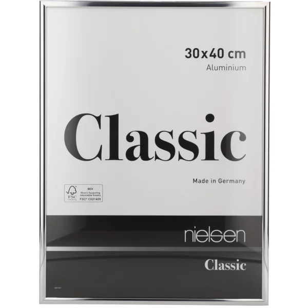 Alu-Bilderrahmen Classic 18x24 cm | Silber glanz | Normalglas (2 mm)