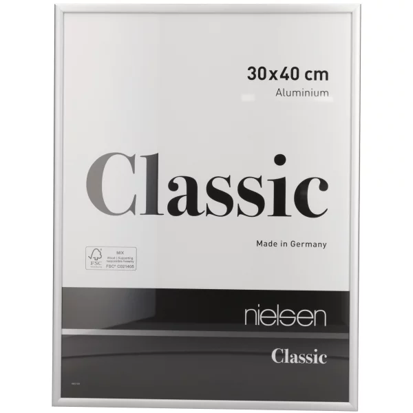 Alu-Bilderrahmen Classic 18x24 cm | Silber matt | Normalglas (2 mm)