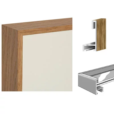 Cadre en aluminium coupe sur mesure, profil 34 Natura érable | verre standard (2 mm)