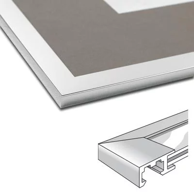Cadre en aluminium coupe sur mesure, profil 40 argent | verre standard (2 mm)