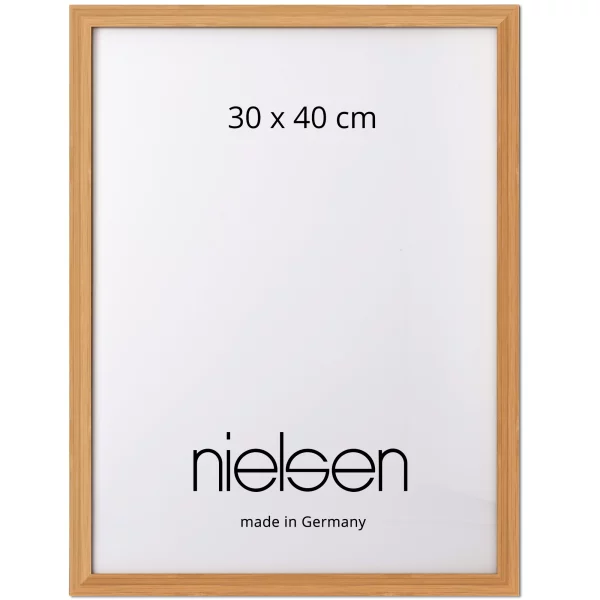 Cadre en bois coupe sur mesure, Loft 15 bambou | verre standard (2 mm)