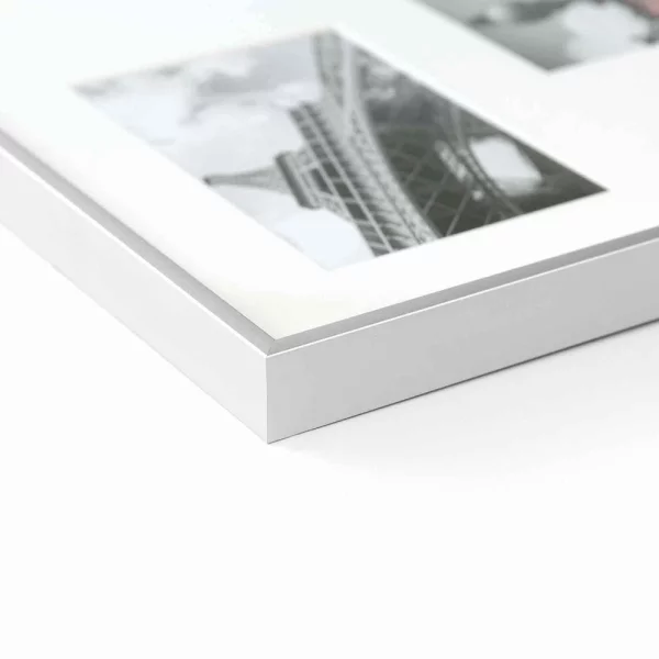 Cadre multi photos Junior pour 3 photos 20x60 cm (3x 10x15 cm) | argent mat | verre standard (2 mm)