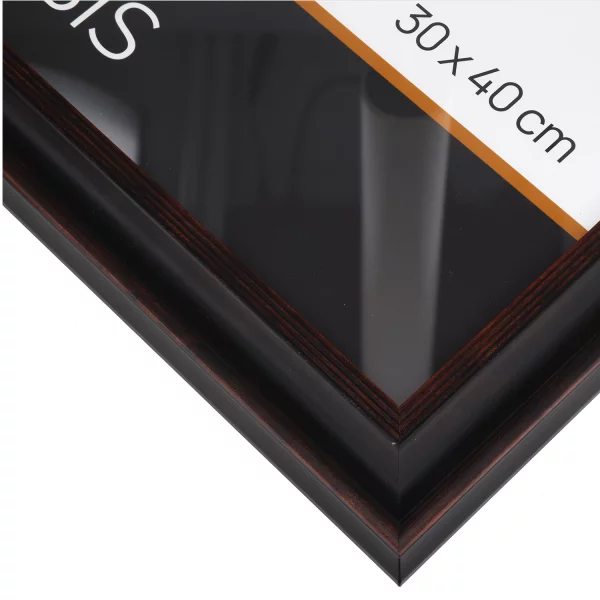 Bilderrahmen Gracia aus Holz nach Mass Schwarz | Normalglas (2 mm)