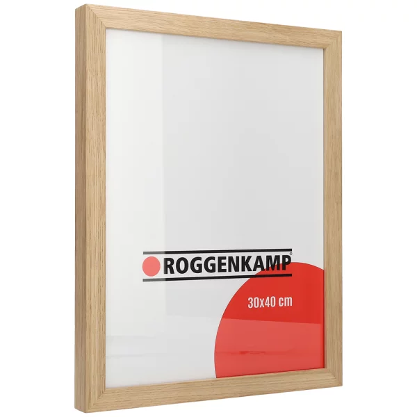 Holz Bilderrahmen aus Buche, Ahorn, Eiche & Walnuss 80x80 cm | Eiche natur | Normalglas (3 mm)