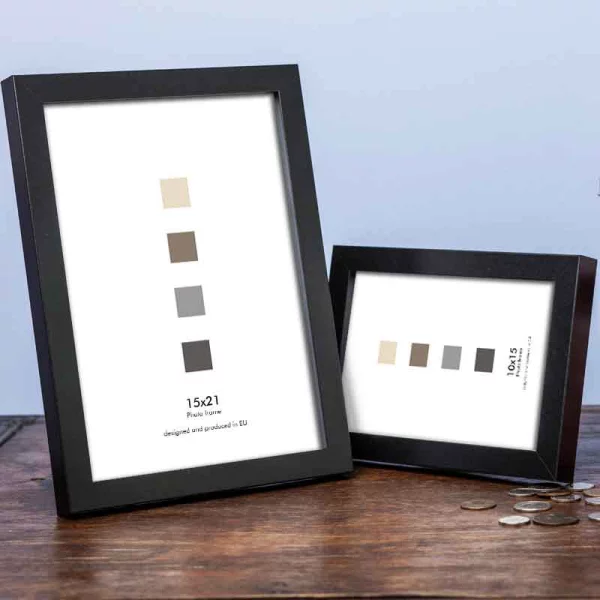 Cadre en bois Japon (MDF) 10x15 cm | noir | verre standard (2 mm)