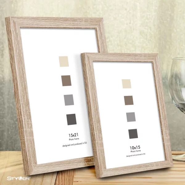Cadre en bois Oslo (MDF) 21x29,7 cm (A4) | brun clair | verre standard (2 mm)