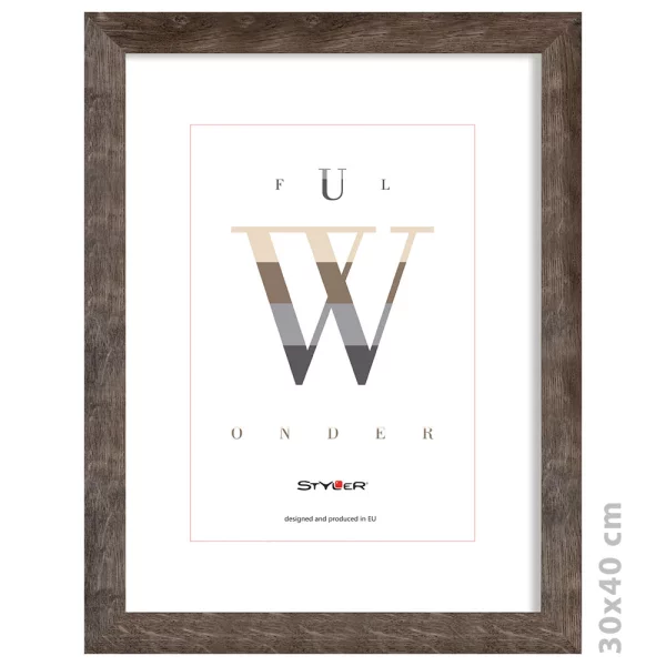 Holz Bilderrahmen Yellowstone (MDF) 18x24 cm | dunkelbraun | Normalglas (2 mm)