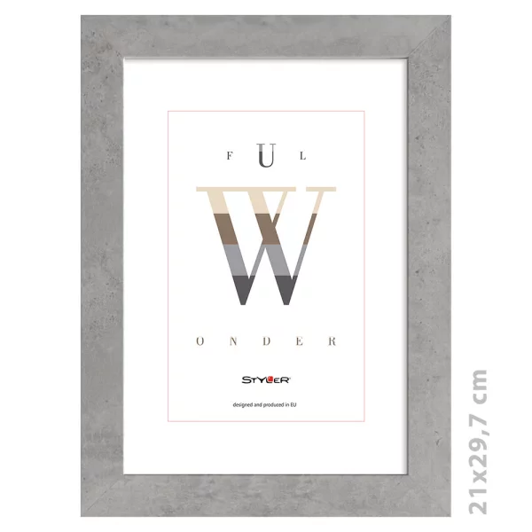 Cadre en bois Yellowstone (MDF) 10x15 cm | mittlerer beton | verre standard (2 mm)