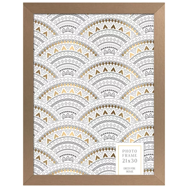 Holz Bilderrahmen Sanremo (MDF) 14,8x21 cm (A5) | glänzendes gold | Normalglas (2 mm)