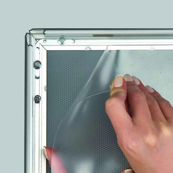 Klapprahmen 20 mm Gehrung 21x29,7 cm (A4) | silber | Kunstglas mattiert (1 mm)