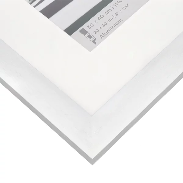 Cadre en aluminium Aluline avec passe-partout 15x20 cm (10x15 cm) | argent | verre standard (2 mm)
