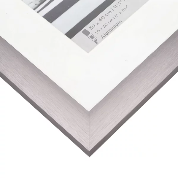 Cadre en aluminium Aluline avec passe-partout 13x18 cm (9x13 cm) | acier | verre standard (2 mm)
