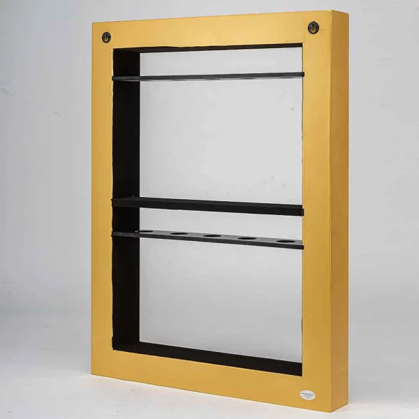 Bilderrahmen mit Weinregal 60x80 cm | gold