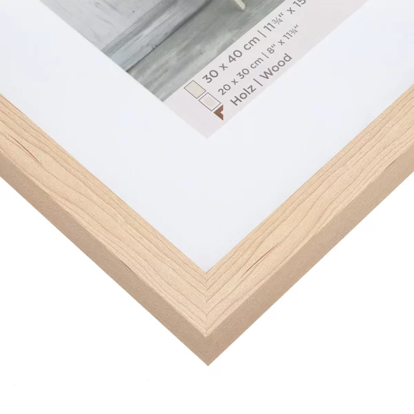 Cadre en bois Stockholm avec passe-partout 30x40 cm | hêtre | verre standard (2 mm)