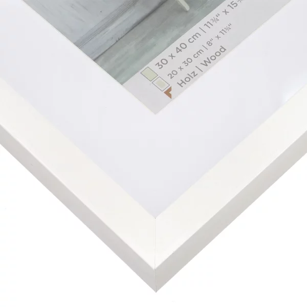 Cadre en bois Stockholm avec passe-partout 10x15 cm | blanc | verre standard (2 mm)