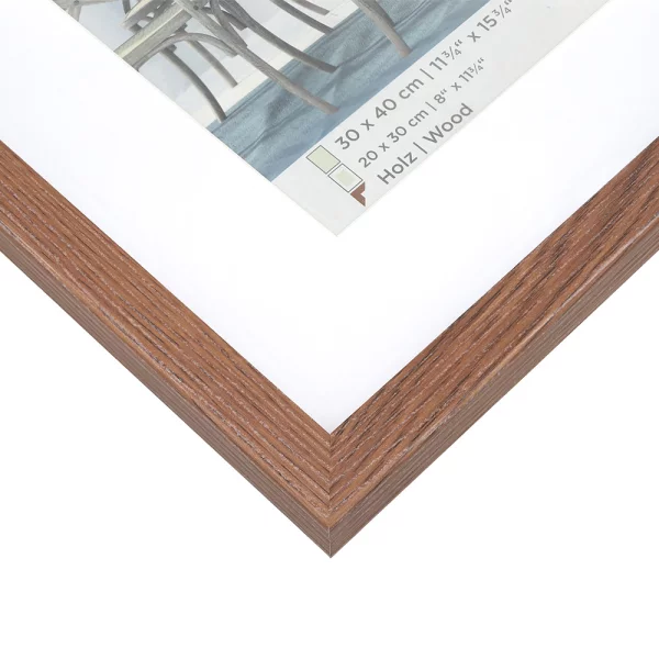 Holz Bilderrahmen Fiorito (MDF) mit Passepartout 10x15 cm (7x10 cm) | Eiche dunkel | Normalglas (2 mm)