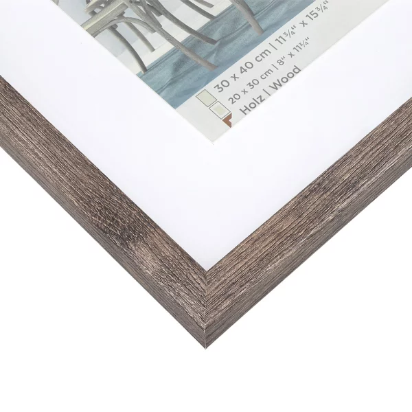 Holz Bilderrahmen Fiorito (MDF) mit Passepartout 10x15 cm (7x10 cm) | Nussbaum | Normalglas (2 mm)
