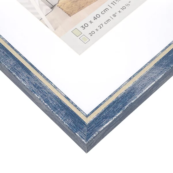 Cadre en plastique Chalet avec passe-partout 10x15 cm | bleu | verre standard (2 mm)