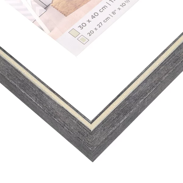 Cadre en plastique Chalet avec passe-partout 10x15 cm | noir | verre standard (2 mm)