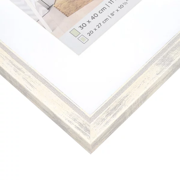 Cadre en plastique Chalet avec passe-partout 10x15 cm | blanc | verre standard (2 mm)