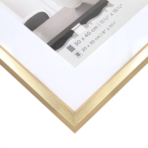 Cadre en plastique Steel Style avec passe-partout 10x15 cm (7 x 10 cm) | or | verre standard (2 mm)