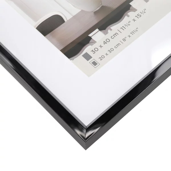 Cadre en plastique Steel Style avec passe-partout 10x15 cm (7 x 10 cm) | noir | verre standard (2 mm)