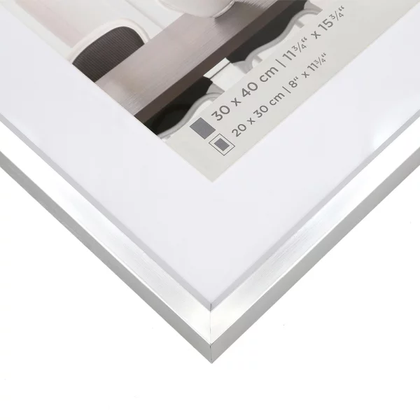 Cadre en plastique Steel Style avec passe-partout 10x15 cm (7 x 10 cm) | argent | verre standard (2 mm)
