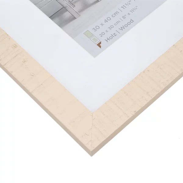 Cadre en bois Home avec passe-partout 10x15 cm (7x10 cm) | crème blanc | verre standard (2 mm)