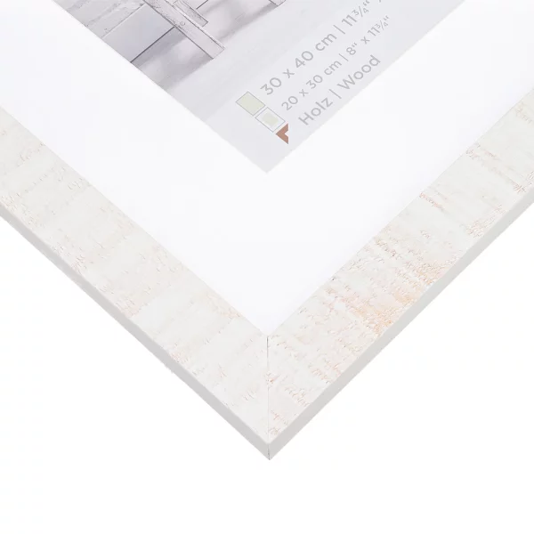 Cadre en bois Home avec passe-partout 10x15 cm (7x10 cm) | blanc polaire | verre standard (2 mm)