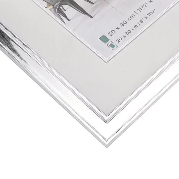 Kunststoff Bilderrahmen Lounge 20x30 cm | silber | Normalglas (2 mm)