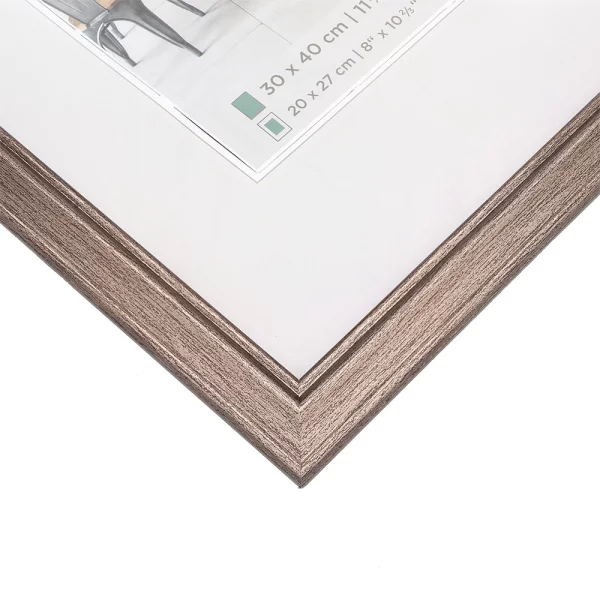 Kunststoff Bilderrahmen Lounge 20x30 cm | stahl | Normalglas (2 mm)