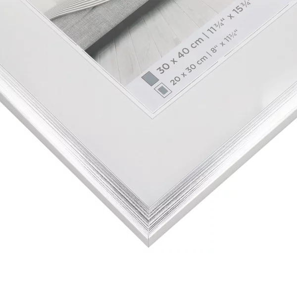 Cadre en plastique Construction 30x40 cm | argent | verre standard (2 mm)