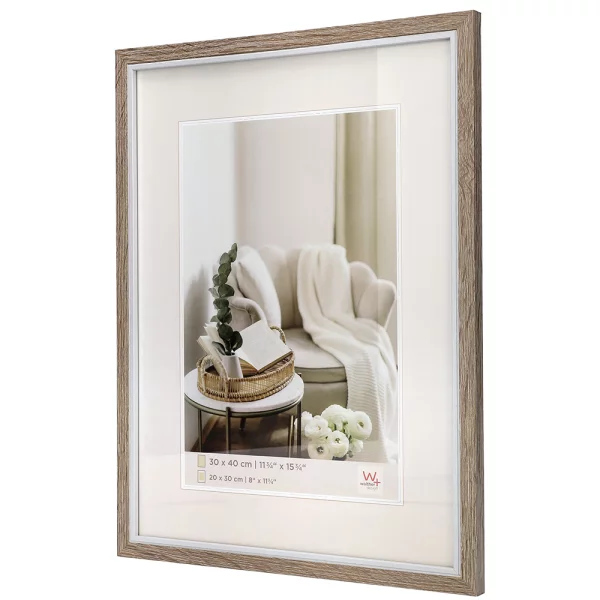 Cadre en bois (MDF) Hygge 10x15 cm | gris | verre standard (2 mm)