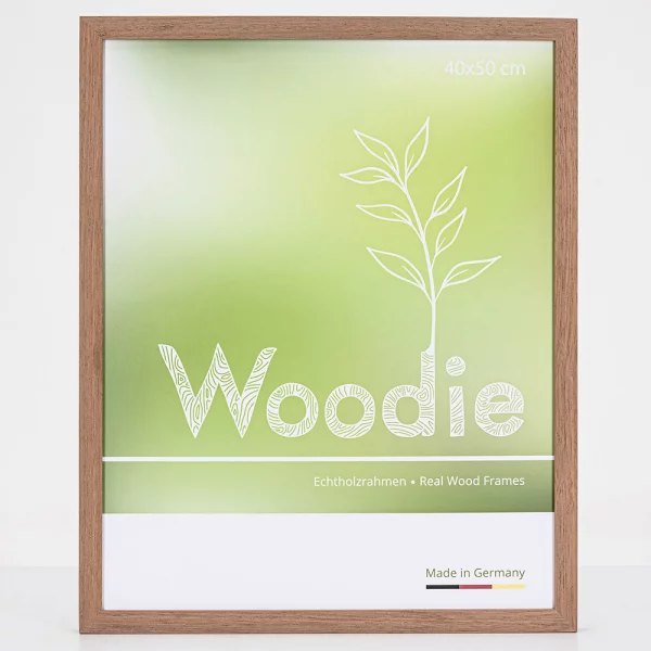 Holzrahmen Rhön 50x50 cm | Mahagoni-Sipo | Normalglas (2 mm)