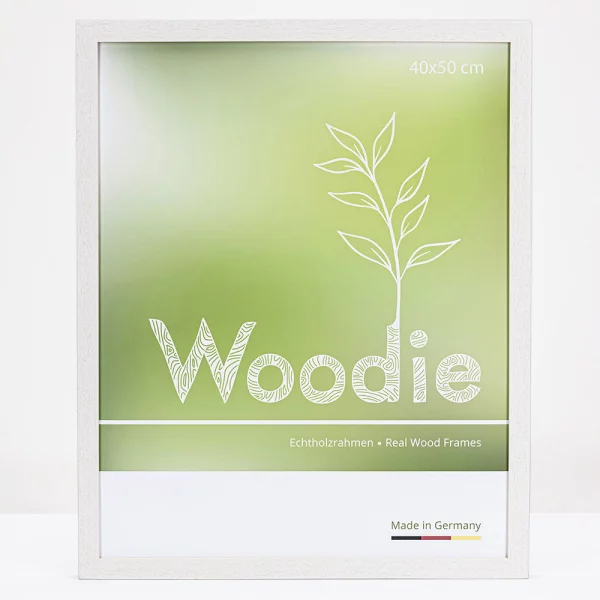 Cadre en bois Rhön 35x50 cm | blanc glacé | verre standard