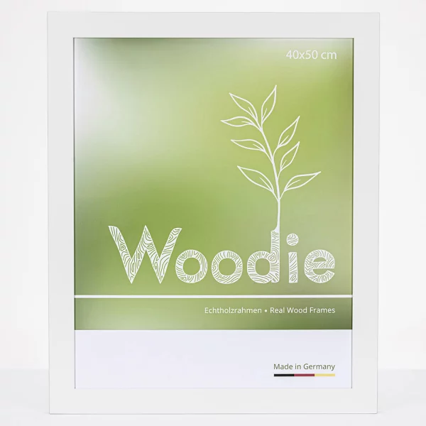 Cadre en bois Fläming 50x70 cm | blanc | verre acrylique (2 mm)
