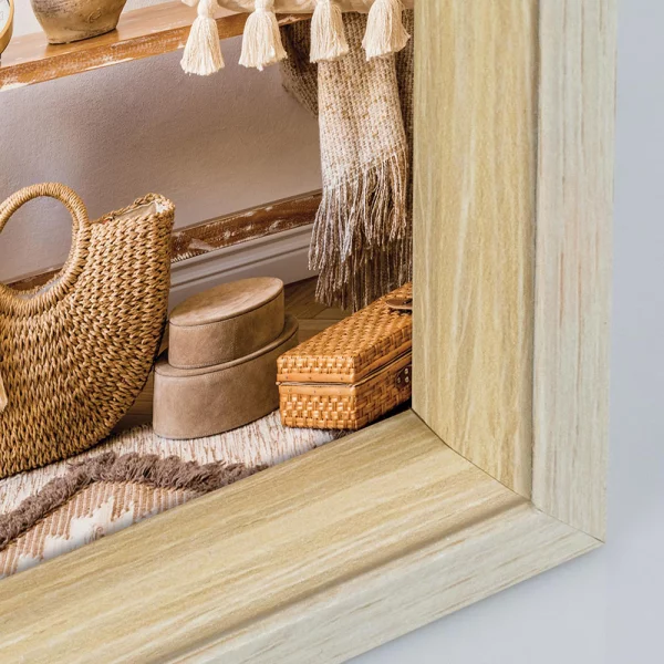 Holz Bilderrahmen Zara 13x18 cm | Weiß-Natur | Normalglas (2 mm)