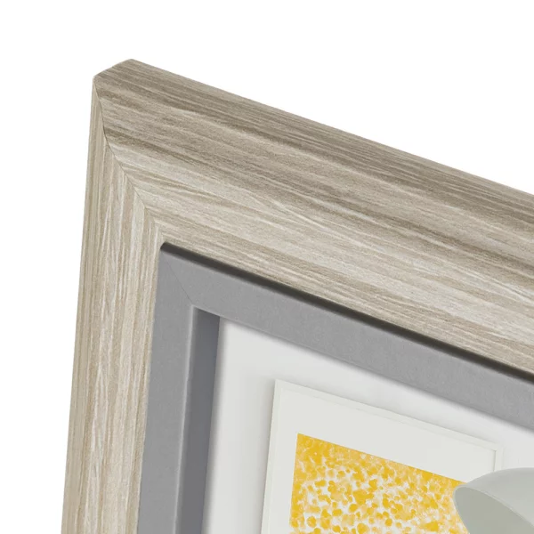 Holz Bilderrahmen Perugia (MDF) 13x18 cm | Creme-Grau | Normalglas (2 mm)