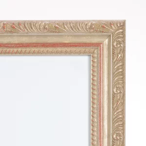 Barock-Bilderrahmen Marbella nach Maß Stilleiste silber | Normalglas (2 mm)